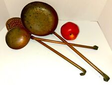 Antique Hand Wrought Set of Hammred Copper Hearth Cooking Utensils 19th century picture