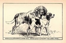 Antique Beagle Print 1912 Moore Ringwood & Little Un Beagle Wall Art Decor 5209c picture