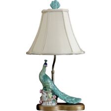 Large Chinoiserie Peacock Lamp, Oriental Asian Table Lamp picture