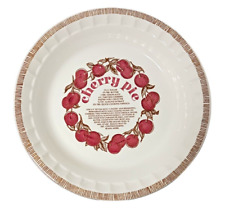 VTG Royal China By Jeannette CHERRY PIE Recipe Plate Deep Dish 11