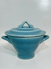 Fiesta Ware Vintage Harlequin Turquoise Sugar Bowl w/Lid  HLC WV USA 1938-1959 picture
