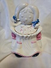 Vintage Royal Sealy Japan Raggedy Ann Doll Pink White Dress Cookie Jar picture