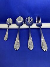 Pfaltzgraff Winterberry Stainless Flatware 4 Piece Serving Set Holly Mint picture