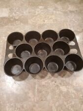 Antique Griswold “Erie” No 10 948 Cast Iron Gem Popover Muffin Baking Pan 11 Cup picture