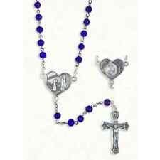 Beautiful Lourdes rosary from Rome Mary Bernadette blue Miracle Water  picture