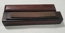 Antique Sharpening Stone in Custom Coffin Wood Box - PA Estate Find picture