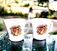 TWO Fire King ESSO Exxon Tony the Tiger Vintage Advertising D Handle Mugs Cups picture