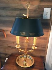 Vintage Empire BOUILLOTTE  Style 3 Arm Lamp W Do Green Metal Lamp Shade 25