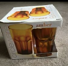 Vintage Circleware amber glasses coolers, IN box  picture