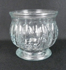 Vtg Randall Clear Glass Planter Flower Vase Feather Wheat Pattern Green Tint picture