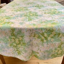 Vtg Springmaid Flower Power Meadow Daisy ROUND Tablecloth Retro Floral Print 76” picture
