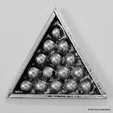 Snooker Rack Triangle Pewter Pin Brooch -British Hand Crafted- Pool Balls Cue picture