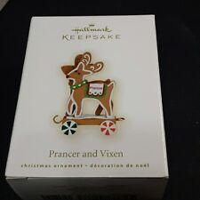 2009 Hallmark Keepsake Ornament Santa's Sleigh Reindeer Set Prancer & Vixen picture