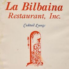 1950s La Bilbaina Cocktail Lounge Restaurant Menu New York City Manhattan NYC picture