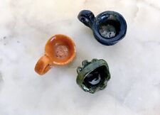 Vintage Miniature Dollhouse Pottery 3pc Handmade | Mexico Clay Pottery picture