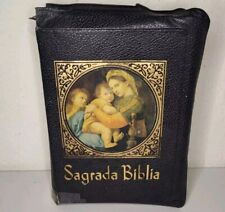 Vintage 1956 Sagrada Biblia Spanish Catholic Leather Bible Dr. Juan Straubinger  picture
