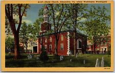 Alexandria Virginia VA, Christ Church, Washington Worshipped, Vintage Postcard picture