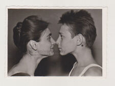 Two Lovely Young Women Face to Face An Experience Near a Kiss Snapshot Photo picture