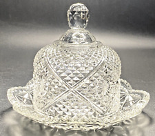 Vintage  Glass Domed Butter/Cheese Dish 4 3/4
