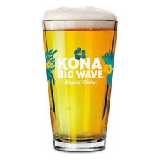 Kona Brewing Company Big Wave Signature 16 Ounce Pint Glass - New - Set of 2 picture