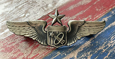 RARE Vintage 1960's Sterling Silver U.S. Air Force Senior Astronaut Pilot Wings picture