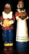 Thanksgiving Pilgrim Turkey Figurines Decorations both are 12” tall picture