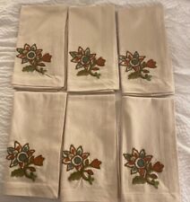 Pottery Barn Embroidered Dinner Napkins Set Of 6 picture