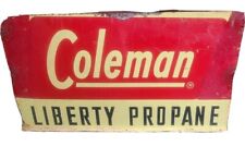 Antique Coleman Liberty Propane Gas Sign Large Metal Folding 80