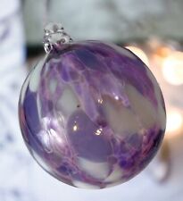 Artisans’ Guild Gallery Purple Hand Blown Glass Ball Ornament 4 in picture