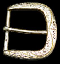 Small Western Ornate Scroll Filigree Cowboy Cowgirl Vintage Belt Buckle picture