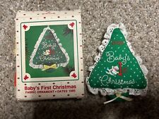 HALLMARK 1985 BABY FIRST CHRISTMAS Fabric Tree ORNAMENT RARE HTF picture