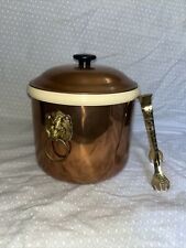 Classic Vtg MCM Barware COPPERCRAFT GUILD Ice Bucket & Tongs Copper picture