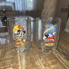 Walt Disney World Celebration McDonalds 2000 Mickey Mouse Glass Cup Set Of 2 picture