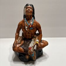 Vintage 1989 Signed “Macky” Native American Indian Chief Porcelain Statue picture