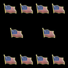 10PC US Waving Enameled Flag Brooch Tie Tack Lapel Pin Patriotism American Pride picture