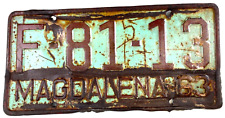 Vintage 1963 Magdalena Columbia South America Auto License Plate Decor Collector picture