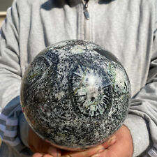 9.4lb Large Kiwi Orbiculite Rare Quartz Globular Sphere Ball Specimen Heals picture