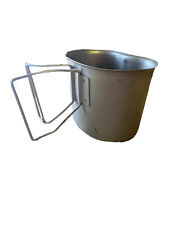 NEW MILITARY STAINLESS STEEL 1 QUART WATER CANTEEN CUP WIRE HANDLE picture