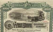 Antique 🚂 1885 West Shore Railroad Company Gold Bond Certificate 🚃 picture