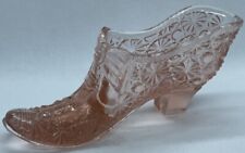 Boyd's Crystal Art Glass Boyd BOW SLIPPER LIGHT ROSE Made USA 2/23/1983 Retired picture