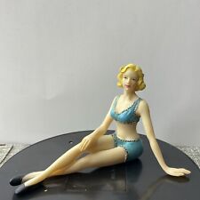 WMG2007 Bathing Beauty Figurine Shelf Sitter Blonde Hair Blue Swim Suit picture