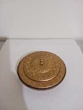 brass covered gold colored bowl with lid picture