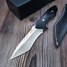 Drop Point Fixed Blade Hunting Survival Camping Tactical Combat M390 Steel Wood picture