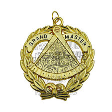 Grand Lodge Master's Masonic Collar Jewel: Gold-Plated Emblem of Freemasonry picture