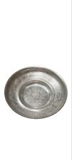 VINTAGE HAND WROUGHT ALUMINUM Bowl/Dish FLORAL DESIGN 9.5
