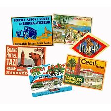 Travel Stickers, Luggage Labels & Baggage Tags, 6 Suitcase Decals, REPRODUCTIONS picture
