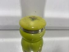 VTG. Italian Marble Round Trinket Box Bright Yellow/Green picture
