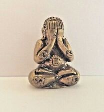 Divinity Man Buddha Hallmark Sacred Amulet Brass Figurine Thailand b89 picture