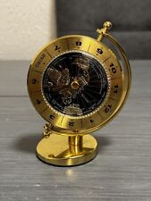 Seiko World Time Globe Gold Tone Desk Table Clock 24 Time Zones Pre Owned Tested picture