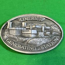 Vtg Limerick PA Generating Nuclear Power Station Belt Buckle Pewter picture